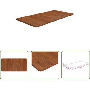 The Living Store Wastafelblad 80x40x1,5 cm behandeld massief hout donkerbruin - Wastafelblad - Eikenhouten Blad - Keukentafelblad - Donkerbruin Tafelblad - Massief Hout