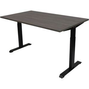 Office Hero® Cosmic - In hoogte verstelbaar bureau zwart frame - Game bureau - Computertafel - Werktafel - 160x80 - Logan eik