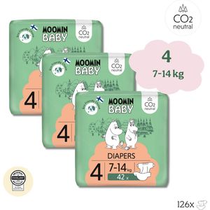 Moomin Baby Eco Wegwerpluiers - maat 4 - 7 t/m 14 kg - Voordeel verpakking - Jubileumbox