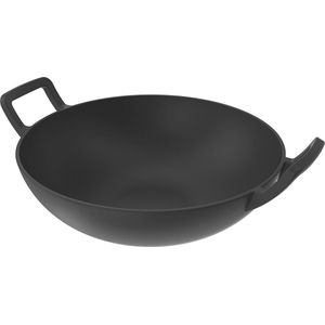 Gietijzeren wokpan voor gasgrill – Ø 30 cm – ideaal voor BBQ en grillaccessoires