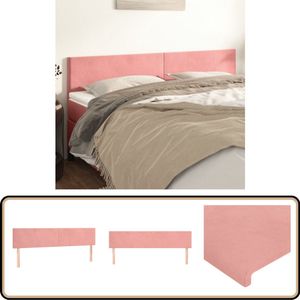 vidaXL Hoofdborden 2 stuks - Fluweel Roze - 80x5x78/88 cm Hoofdboard - Hoofdkussen - Velvet - Roze - Tweepersoonsbed