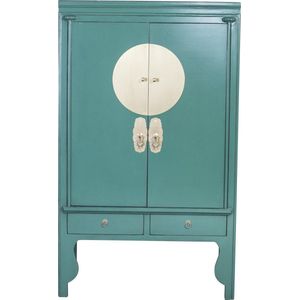 Fine Asianliving Chinese Bruidskast Pine Green - Orientique Collectie B100xD55xH175cm Chinese Meubels Oosterse Kast