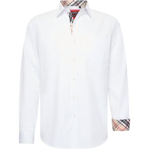 Overhemden Heren Lange Mouwen Comfort Fit - Longsleeve Shirt - Strijkvrij - Maat XXL - Wit