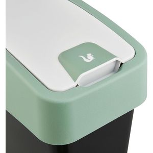 Premium afvalcontainer met flipdeksel, Soft Touch, 10 l, magnetisch, Nordic Green