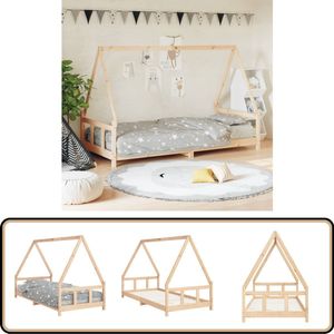 vidaXL Kinderbedframe 90x200 cm Grenenhout Kinderbed - Houten Bed - Peuterbed - Kids Bed - Grenenhout Bed