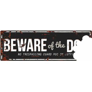 D&d Home - Waakbord - Hond - Warning Beware Of The Dog Gb 40x14cm Zwart/grijs - 1st