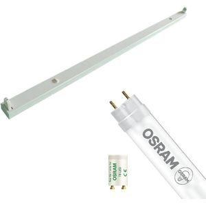 LED TL Armatuur met T8 Buis - OSRAM SubstiTUBE Value EM 830 - Aigi Dybolo - 120cm Enkel - 16.2W - Warm Wit 3000K