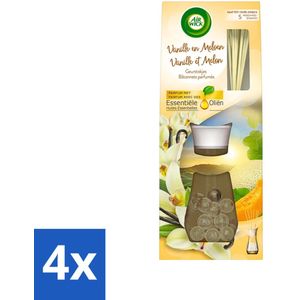 Air Wick Essential Oils - Geurstokjes - Meloen & Vanille - 33ml - Voordeelverpakking - 4 stuks