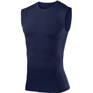 PowerLayer Mannen Compression Basislaag Mouwloos Ondershirt Top - Donkerblauw, M