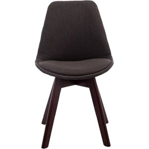 CLP Borneo V2 Set van 4 eetkamerstoelen - Stof donkergrijs walnoot