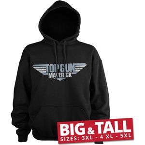 Top Gun Maverick Distressed Logo Big & Tall Hoodie Black-4XL