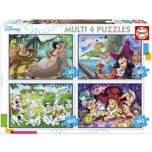 Educa puzzel - Disney classic multi - 4 puzzels 50-80-100-150 stukjes