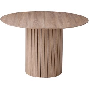 Eettafel - eettafel rond - Ronde eettafel Scandinavische tafel voor 4 ~ 6 personen, ronde eettafel met houten onderstel, keukeneettafel Φ120cm