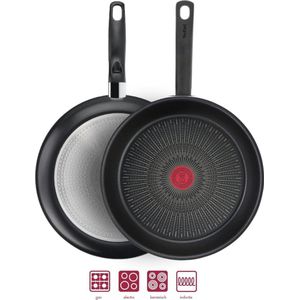 Tefal Unlimited Koekenpan Alle Warmtebronnen Inclusief Inductie - Duurzaam & Kwaliteit met Thermo Signal Technologie - Zwart - 22 cm