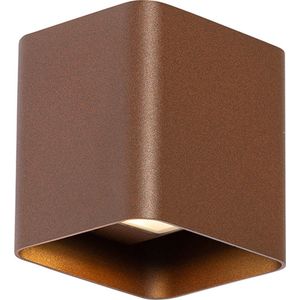 QAZQA evi - Moderne LED Wandlamp voor buiten - 2 lichts - D 6.6 cm - Roestbruin - Buitenverlichting
