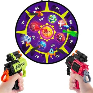 Groot Dartbord 73 CM Verjaardagscadeau Jongens Meisjes - Indoor Outdoor Dartspel Set - Leeftijd 4-12 Jaar - Kids Party Favours Ouden (Paars)