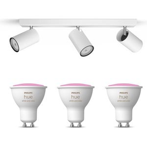 Philips myLiving Kosipo Opbouwspot Wit - 3 Lichtpunten - Spotjes Opbouw Incl. Philips Hue White & Color Ambiance GU10 - Bluetooth