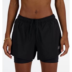 New Balance 2 In 1 Short 3 Inch Dames Sportbroek - Zwart - Maat S