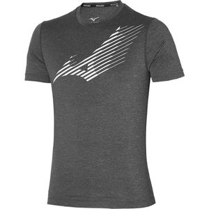 Mizuno t-shirt Core Graphic RB | Antraciet / Wit (Maat: M)