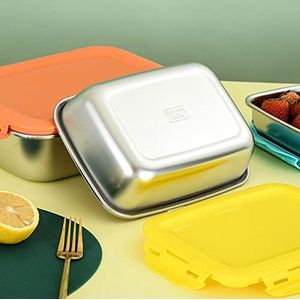 Roestvrijstalen voedselbewaarcontainer met deksel voedselbewaarcontainerset RVS voorraadcontainers met deksel voedselcontainers voor de keuken stapelbaar lekvrij/vorstbestendig/vaatwasmachinebestendig/ovenbestendig