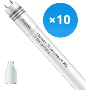 Voordeelpak 10x Philips LED Buis T8 CorePro (UN) High Output 23W 2700lm - 840 Koel Wit | 150cm - Vervangt 58W