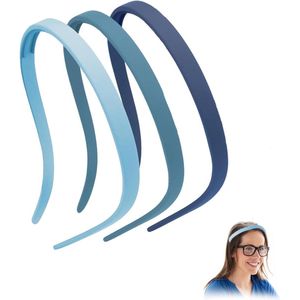 Blauwe Serie Zigzag Haarband Met Klemmen - 3 Stuks - Dames - Matte Afwerking - Antislip - Ideaal Voor Brillen En Dagelijks Gebruik