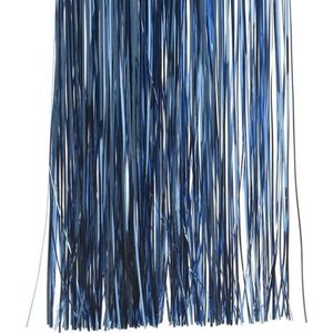 4x Blauwe kerstversiering folie slierten 50 cm - Tinsel kerstboom slinger 50 x 40 cm 4 stuks