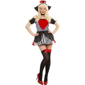 Widmann - Casino Kostuum - Harten Koningin - Vrouw - Rood, Zwart - Large - Carnavalskleding - Verkleedkleding