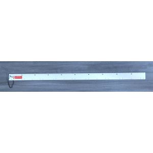 Liniaal 1meter, wit kunststof, 100 cm meetlat