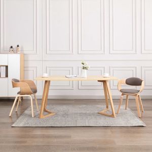 vidaXL Eetkamerstoelen - 2 stuks - Taupe - Gebogen hout Eetkamerstoel - Lounge Stoel - Salontafel - Interieurdecoratie - Meubels - Taupechaire