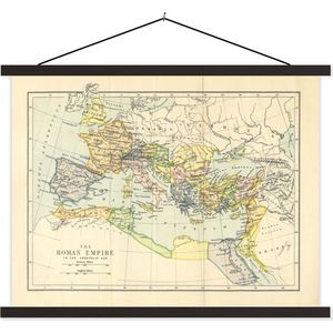Posterhanger incl. Poster - Schoolplaat - Klassieke wereldkaart Romeinse Rijk - 40x30 cm - Zwarte latten