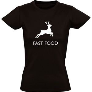 Fast Food Dames T-shirt | Ongezond Eten | Restaurant | Hamburger | Friet | Patat | Spare Ribs | Shoarma | Kebab | Pizza | Fastfood | Shirt