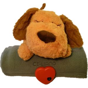 Knuffel - hond - anti-stress - fleece deken - batterijen inbegrepen