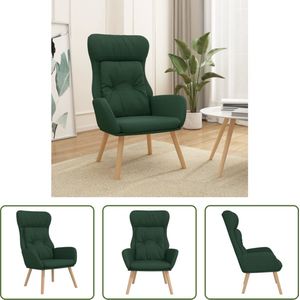 The Living Store Fauteuil Relaxstoel - donkergroen - 70 x 77 x 94 cm - dik gevoerd