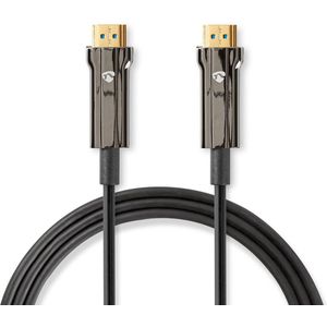 Nedis Actieve Optische Ultra High Speed HDMI-Kabel met Ethernet - HDMI Connector - HDMI Connector - 8K@60Hz - 48 Gbps - 20.0 m - Rond - PVC - Zwart - Gift Box