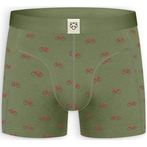 A-dam Red Bike - Boxershort - Onderbroek - Ondergoed - Organisch Katoen - Regular Fit - Boxershorts - Heren - Mannen - Groen - S