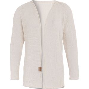 Knit Factory Jasmin Kort Gebreid Dames Vest - Lente & zomer vest - Dames cardigan gemaakt uit 80% gerecycled katoen - Beige - 36/38