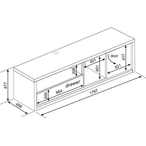 Trasman- TV Meubel Tv-meubel Frame - 177cm - Bruin