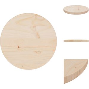 vidaXL Tafelblad - Massief grenenhout - 30 x 2.5 cm - Onbehandeld - Tafelonderdeel