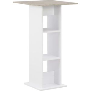 vidaXL - Bartafel - 60x60x110 - cm - wit - en - betonkleurig