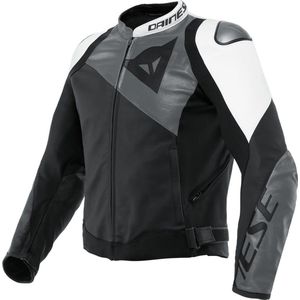 Dainese Sportiva Leather Jacket Black Matt Anthracite White 50 - Maat - Jas