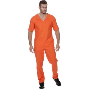 Wilbers & Wilbers - Boef Kostuum - Guantanamo Bay Gevangene - Man - Oranje - Maat 60 - Carnavalskleding - Verkleedkleding