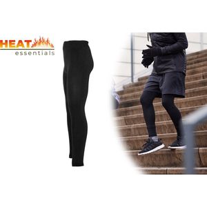 Heat Essentials - Sportbroek Heren - Zwart - XL/XXL - Thermobroek Heren - Thermo legging Heren - Fleece Legging Thermokleding Heren - Thermo Ondergoed Heren