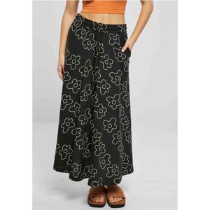 Urban Classics - Viscose Midi Lange rok - XS - Zwart/Wit