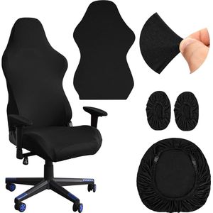Gaming stoelovertrek, 4 stuks, wasbare gaming-stoelhoezen, afneembare gaming-stoelhoezen met armleuningen/stoelrug, overtrek voor computerstoelen, bureaustoel, draaistoel