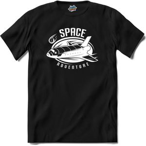 Space Adventure | Space - Ruimte - Ruimtevaart - T-Shirt - Unisex - Zwart - Maat 4XL