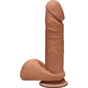 Doc Johnson Perfect D - Realistische ULTRASKYN Dildo met ballen - 18 cm tan