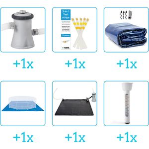 Accessoires voor Intex Rectangular Frame Zwembad - 220x150x60 cm - Rechthoekig - Roze - Intex - 28266NP - Zwembadfilterpomp - Testrips - Solarzeil - Grondzeil - Solar Mat - Thermometer