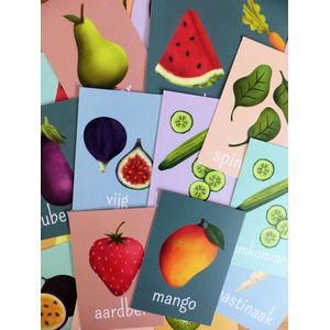 Tafelkaartjes met groente en fruit - Kinderopvang - Spel - Peuter - Kleuter - Voeding