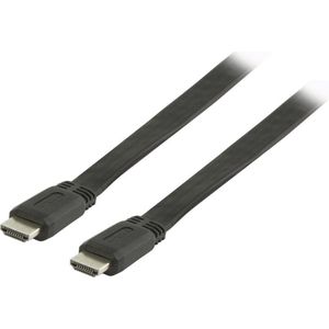 Platte High Speed HDMI kabel met ethernet HDMI connector - HDMI connector 1,00 m zwart